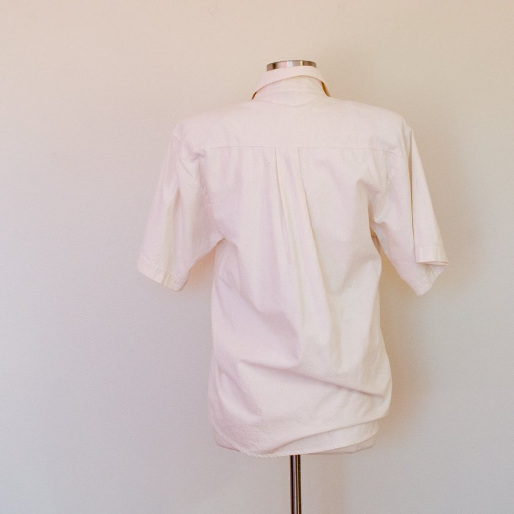 Vintage Jane Ashley Pearl Beaded Embroidered Cotton Shirt, 1990's Embellished - Picture 5 of 5